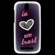 Coque HTC One SV In Love We trust Rouge ZG