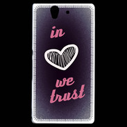 Coque Sony Xperia Z In Love We trust Rouge ZG