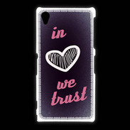 Coque Sony Xpéria Z1 In Love We trust Rouge ZG
