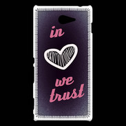 Coque Sony Xperia M2 In Love We trust Rouge ZG