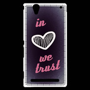 Coque Sony Xperia T2 Ultra In Love We trust Rouge ZG