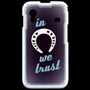Coque Samsung ACE S5830 In Luck We trust Bleu ZG