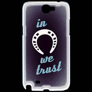 Coque Samsung Galaxy Note 2 In Luck We trust Bleu ZG