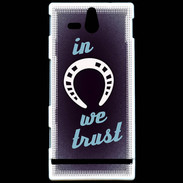 Coque Sony Xperia U In Luck We trust Bleu ZG