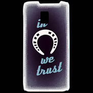 Coque LG P990 In Luck We trust Bleu ZG
