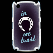 Coque Blackberry 8520 In Luck We trust Bleu ZG