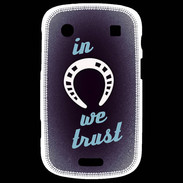 Coque Blackberry Bold 9900 In Luck We trust Bleu ZG