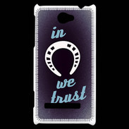 Coque HTC Windows Phone 8S In Luck We trust Bleu ZG