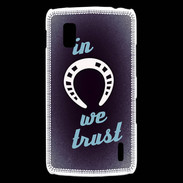 Coque LG Nexus 4 In Luck We trust Bleu ZG