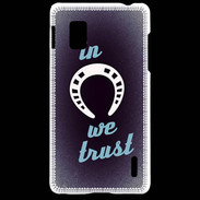 Coque LG Optimus G In Luck We trust Bleu ZG