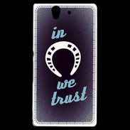 Coque Sony Xperia Z In Luck We trust Bleu ZG