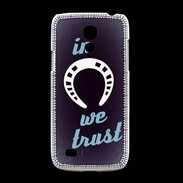 Coque Samsung Galaxy S4mini In Luck We trust Bleu ZG