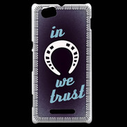 Coque Sony Xperia M In Luck We trust Bleu ZG