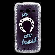 Coque Samsung Galaxy Ace3 In Luck We trust Bleu ZG