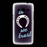 Coque Samsung Galaxy Express2 In Luck We trust Bleu ZG