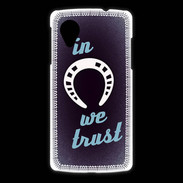 Coque LG Nexus 5 In Luck We trust Bleu ZG