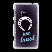 Coque Nokia Lumia 625 In Luck We trust Bleu ZG
