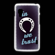 Coque LG L5 2 In Luck We trust Bleu ZG