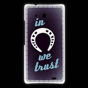 Coque Huawei Ascend Mate In Luck We trust Bleu ZG