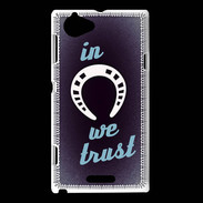 Coque Sony Xperia L In Luck We trust Bleu ZG