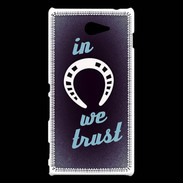 Coque Sony Xperia M2 In Luck We trust Bleu ZG