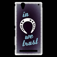Coque Sony Xperia T2 Ultra In Luck We trust Bleu ZG