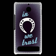 Coque Sony Xperia E1 In Luck We trust Bleu ZG