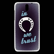 Coque HTC Desire 610 In Luck We trust Bleu ZG