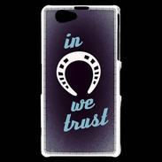 Coque Sony Xperia Z1 Compact In Luck We trust Bleu ZG
