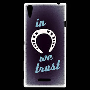 Coque Sony Xperia T3 In Luck We trust Bleu ZG