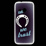 Coque HTC One Mini 2 In Luck We trust Bleu ZG