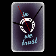 Grande pendule murale In Luck We trust Bleu ZG