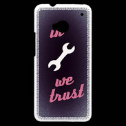 Coque HTC One In Mecanic We trust Rouge ZG