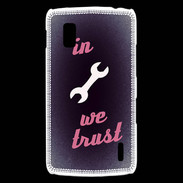 Coque LG Nexus 4 In Mecanic We trust Rouge ZG
