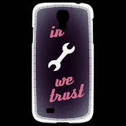 Coque Samsung Galaxy S4 In Mecanic We trust Rouge ZG