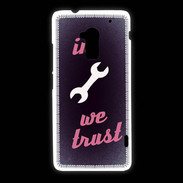 Coque HTC One Max In Mecanic We trust Rouge ZG