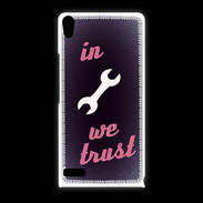 Coque Huawei Ascend P6 In Mecanic We trust Rouge ZG