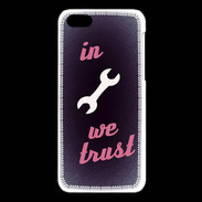 Coque iPhone 5C In Mecanic We trust Rouge ZG