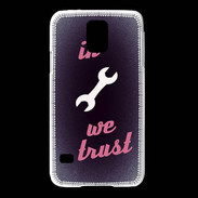 Coque Samsung Galaxy S5 In Mecanic We trust Rouge ZG