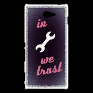 Coque Sony Xperia M2 In Mecanic We trust Rouge ZG