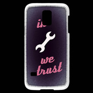 Coque Samsung Galaxy S5 Mini In Mecanic We trust Rouge ZG