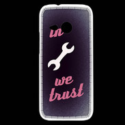 Coque HTC One Mini 2 In Mecanic We trust Rouge ZG