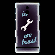 Coque Sony Xperia P In Mecanic We trust Bleu ZG