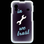 Coque Samsung ACE S5830 In Mecanic We trust Bleu ZG