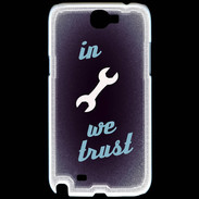 Coque Samsung Galaxy Note 2 In Mecanic We trust Bleu ZG