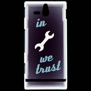 Coque Sony Xperia U In Mecanic We trust Bleu ZG