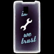Coque LG P990 In Mecanic We trust Bleu ZG
