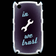 Coque Blackberry 8520 In Mecanic We trust Bleu ZG