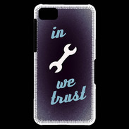Coque Blackberry Z10 In Mecanic We trust Bleu ZG