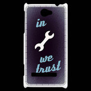 Coque HTC Windows Phone 8S In Mecanic We trust Bleu ZG